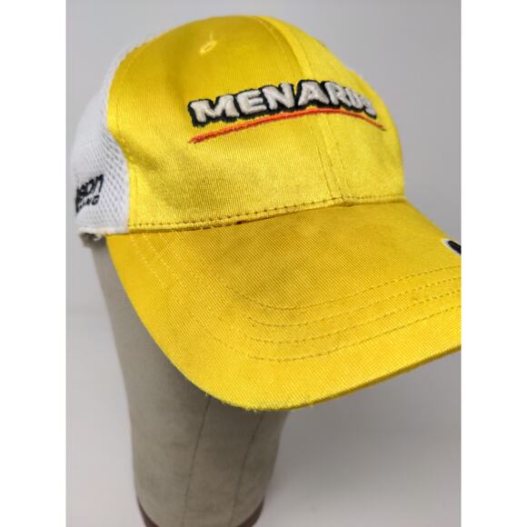 Menards Indy Car Series Vision Racing Hat #20 One Fit Yellow White Meshback - Picture 6 of 12